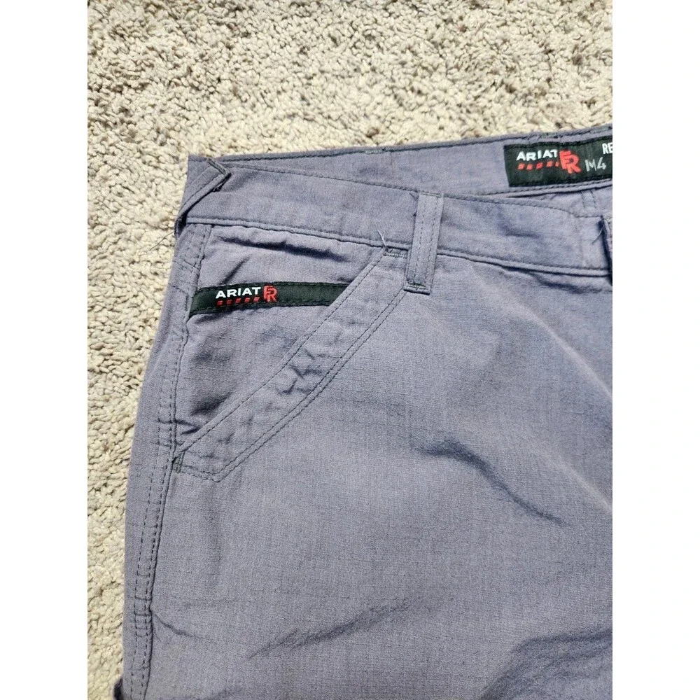 Ariat FR M4 Pants 38x30 Gray Relaxed Bootcut Ripstop Workwear CAT2 Flame Resista